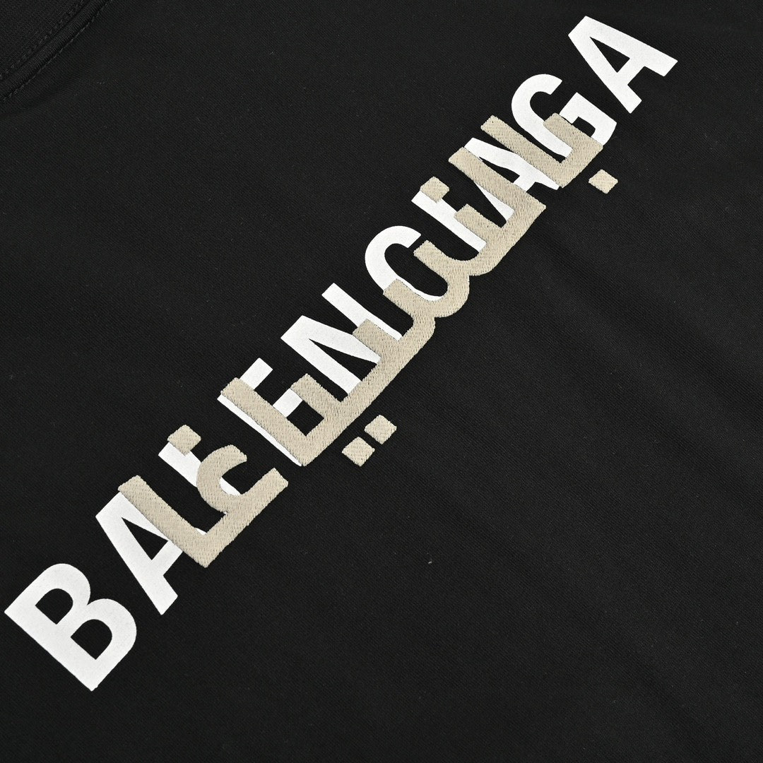 Balenciaga Distorted Logo T-Shirt (Black) - Phantom Kicks