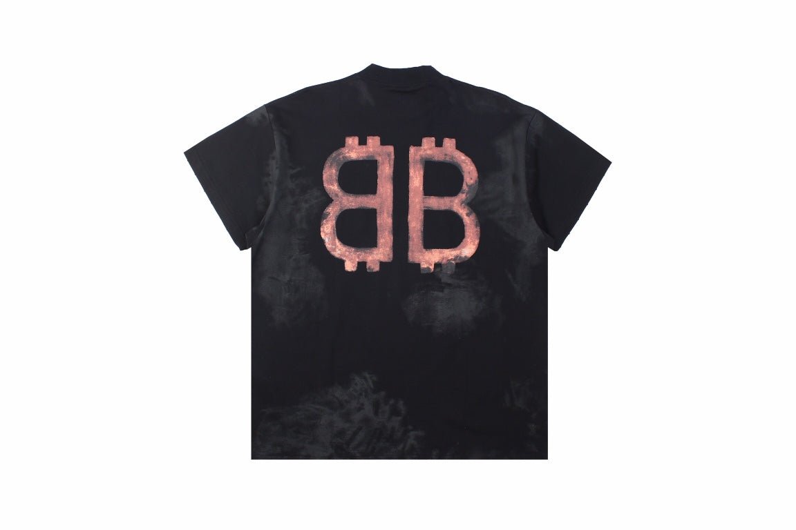 Balenciaga Distressed BB Logo T-Shirt - Phantom Kicks