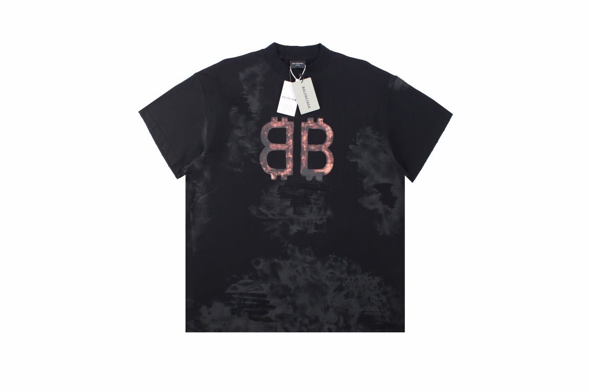 Balenciaga Distressed BB Logo T-Shirt - Phantom Kicks