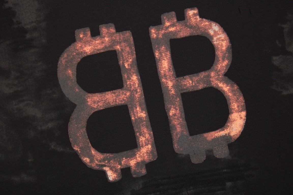 Balenciaga Distressed BB Logo T-Shirt - Phantom Kicks