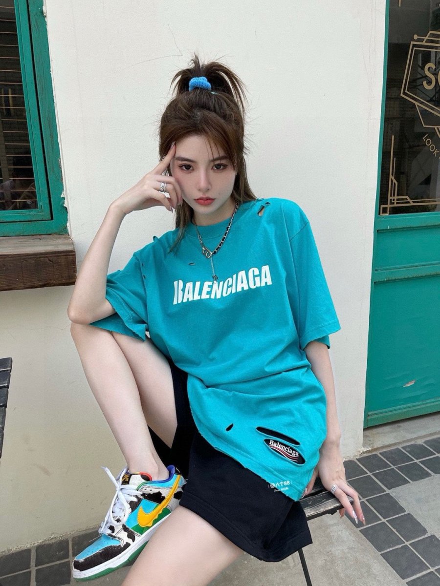 Balenciaga Distressed Logo T-Shirt - Phantom Kicks