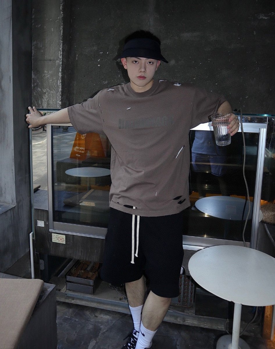 Balenciaga Distressed Logo T-Shirt - Phantom Kicks