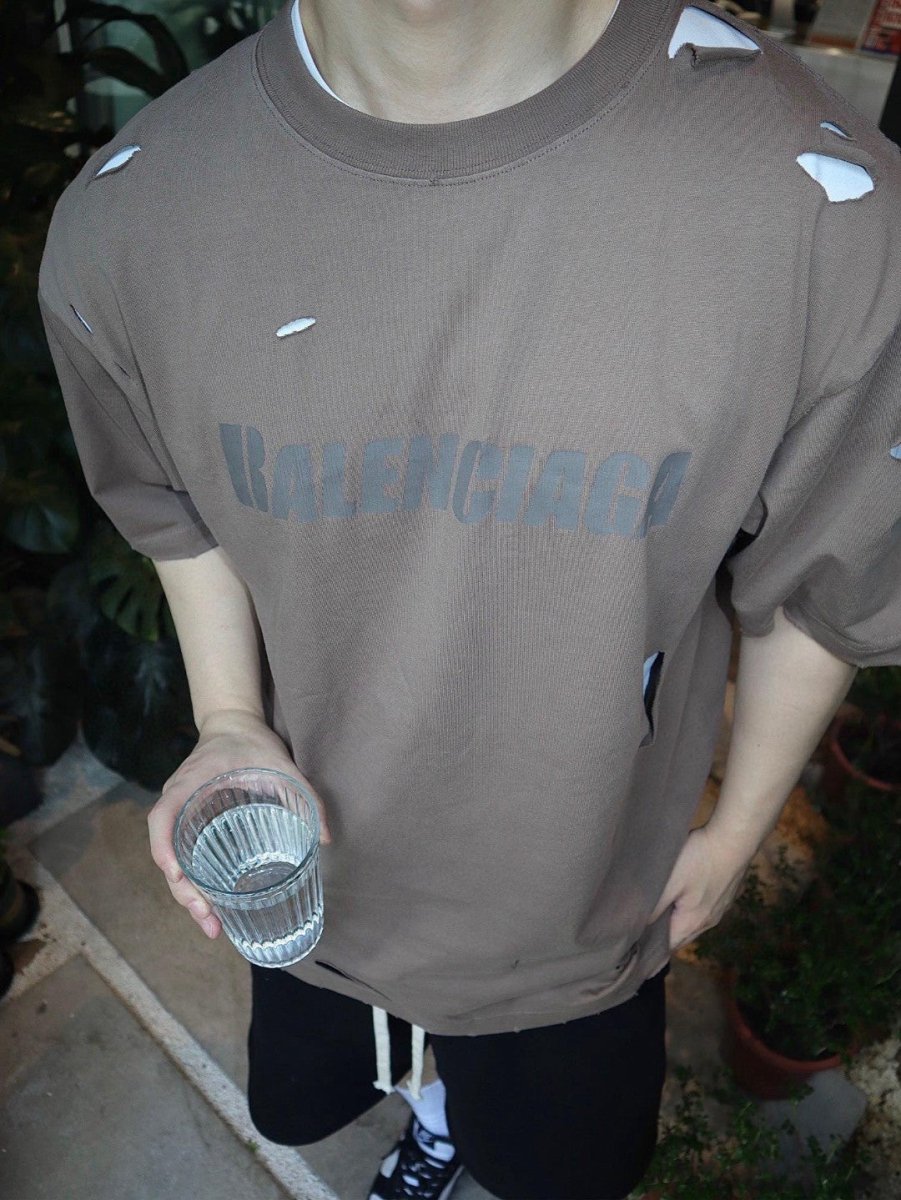 Balenciaga Distressed Logo T-Shirt - Phantom Kicks