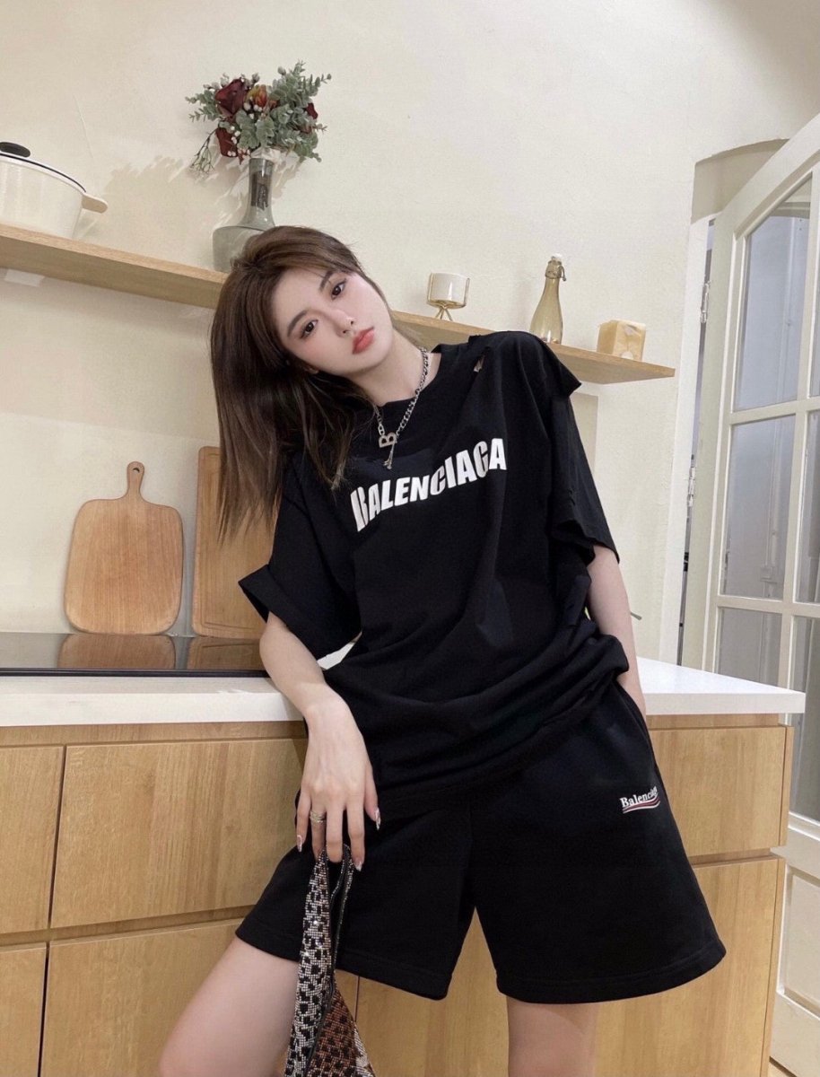 Balenciaga Distressed Logo T-Shirt - Phantom Kicks