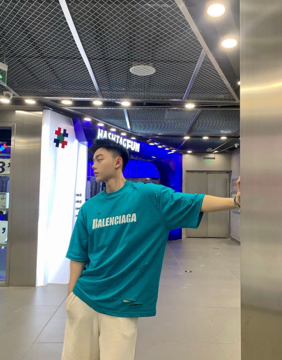 Balenciaga Distressed Logo T-Shirt - Phantom Kicks