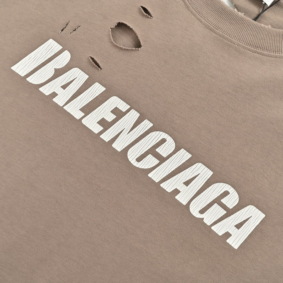 Balenciaga Distressed Logo T-Shirt - Phantom Kicks