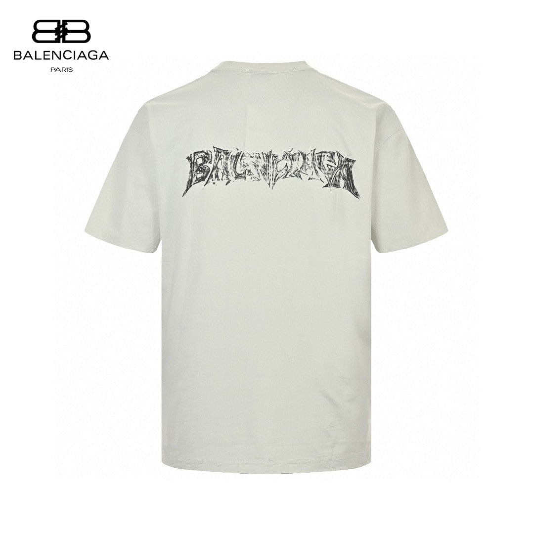 Balenciaga Distressed Logo T-Shirt in White - Phantom Kicks