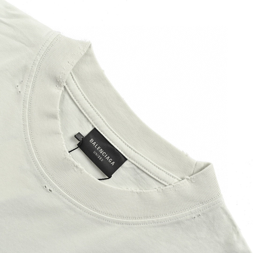 Balenciaga Distressed Logo T-Shirt in White - Phantom Kicks