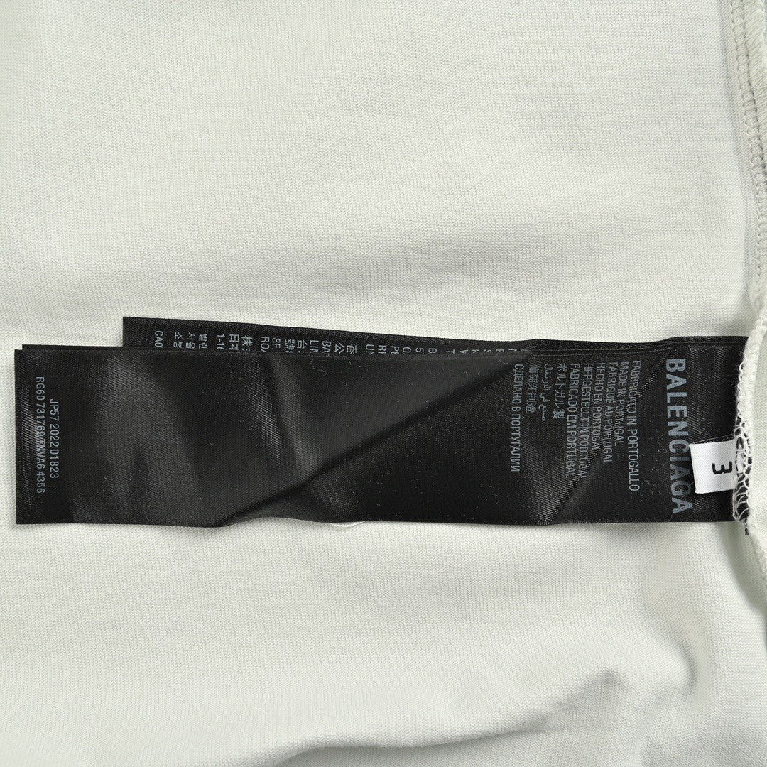 Balenciaga Distressed Logo T-Shirt in White - Phantom Kicks