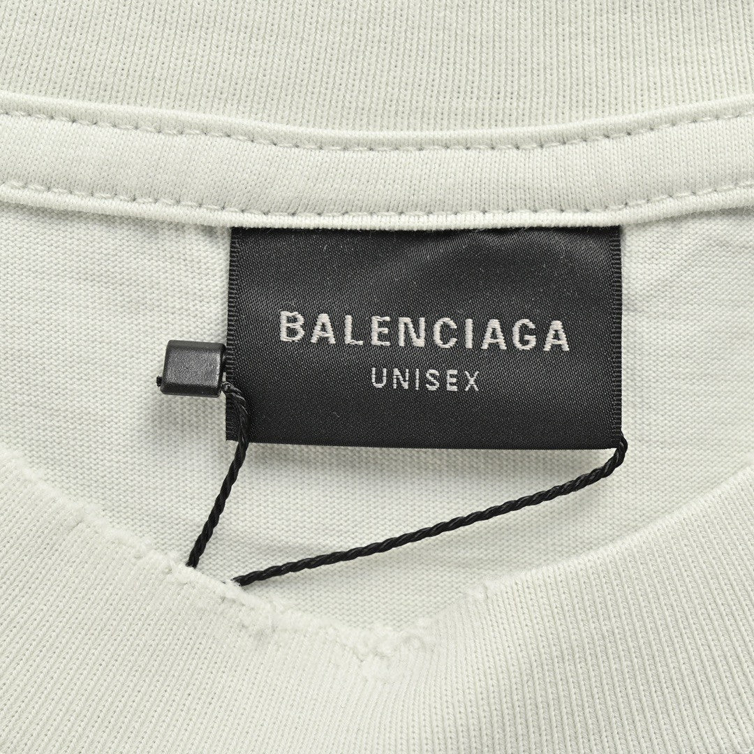 Balenciaga Distressed Logo T-Shirt in White - Phantom Kicks