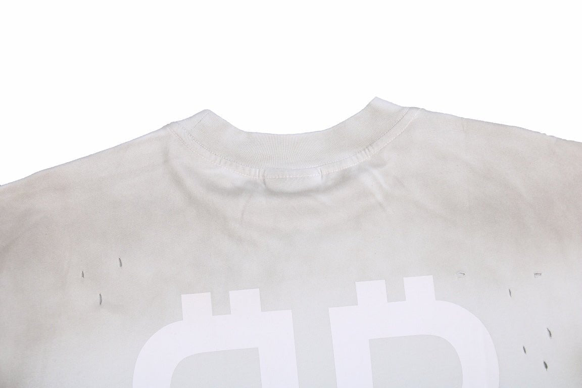 BALENCIAGA DISTRESSED LOGO T-SHIRT WHITE GREY - Phantom Kicks