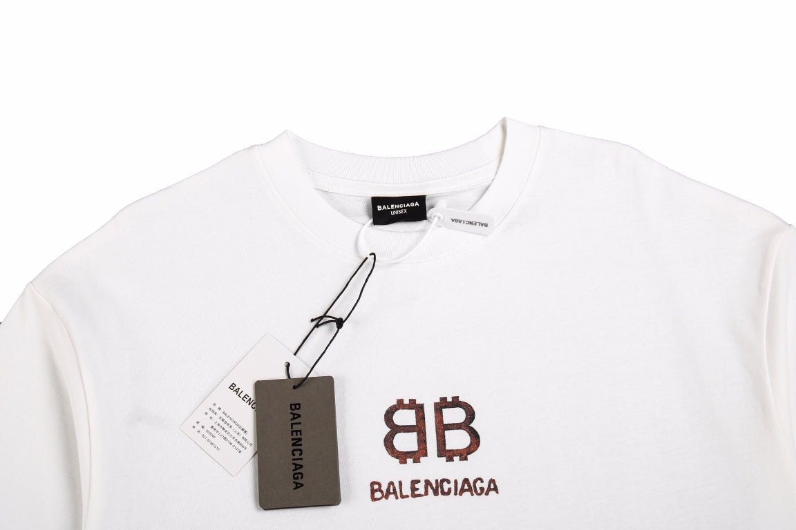 BALENCIAGA DOUBLE B LOGO T-SHIRT WHITE - Phantom Kicks