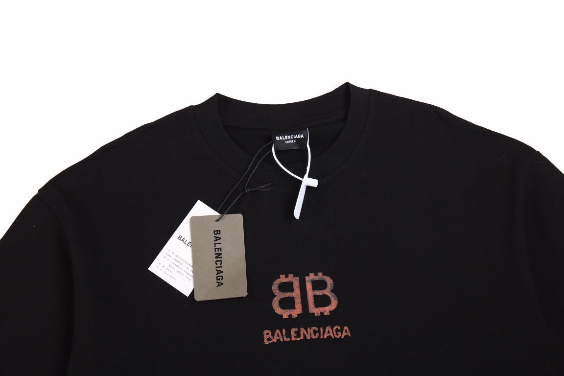 BALENCIAGA DOUBLE B LOGO T-SHIRT BLACK - Phantom Kicks