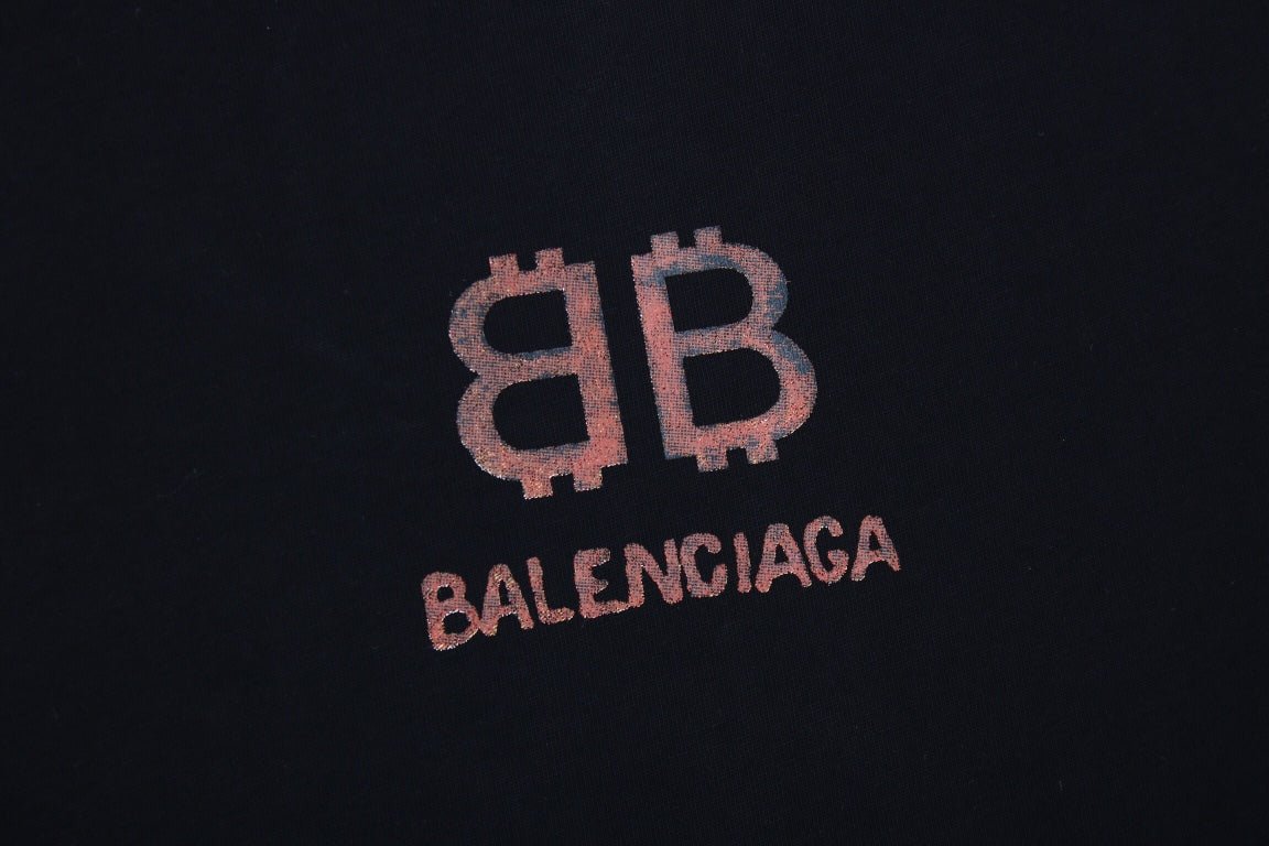 BALENCIAGA DOUBLE B LOGO T-SHIRT BLACK - Phantom Kicks