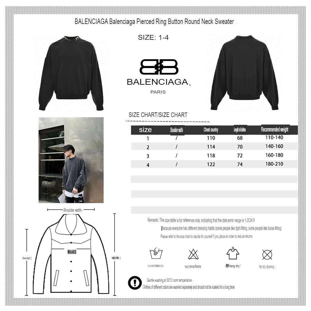 Balenciaga Embellished Collar Sweatshirt - Phantom Kicks