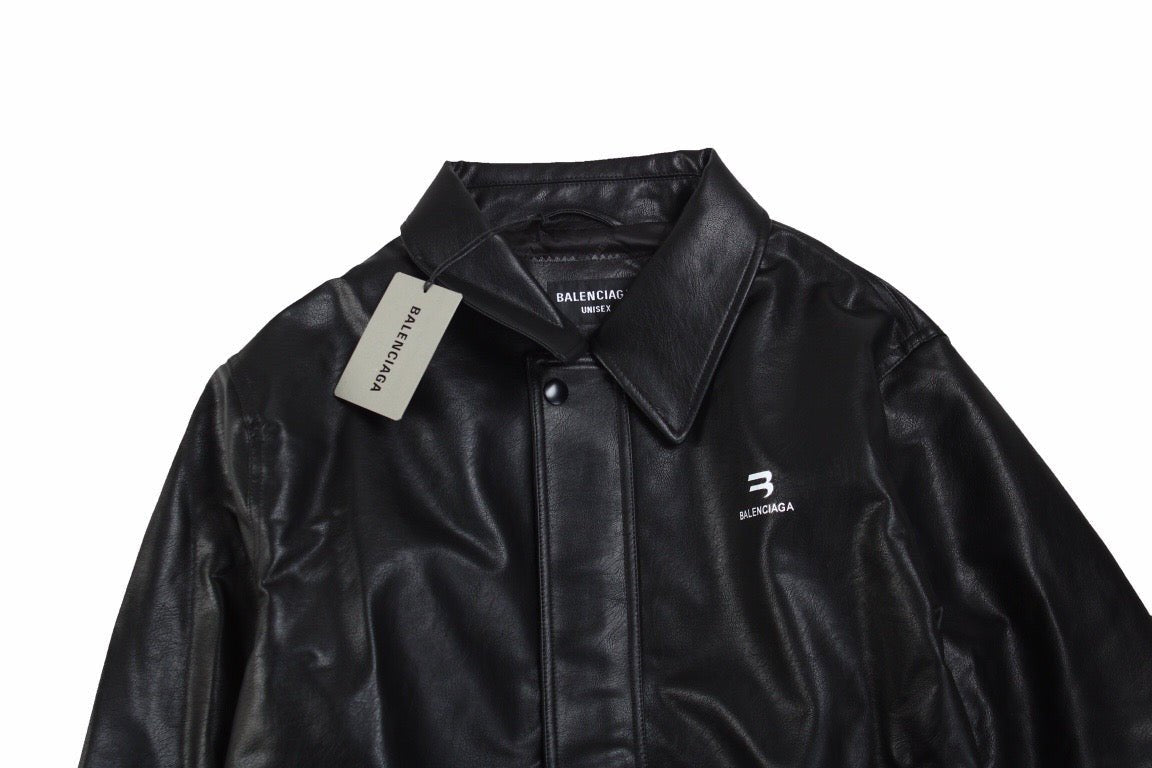 BALENCIAGA FAUX LEATHER JACKET BLACK - Phantom Kicks