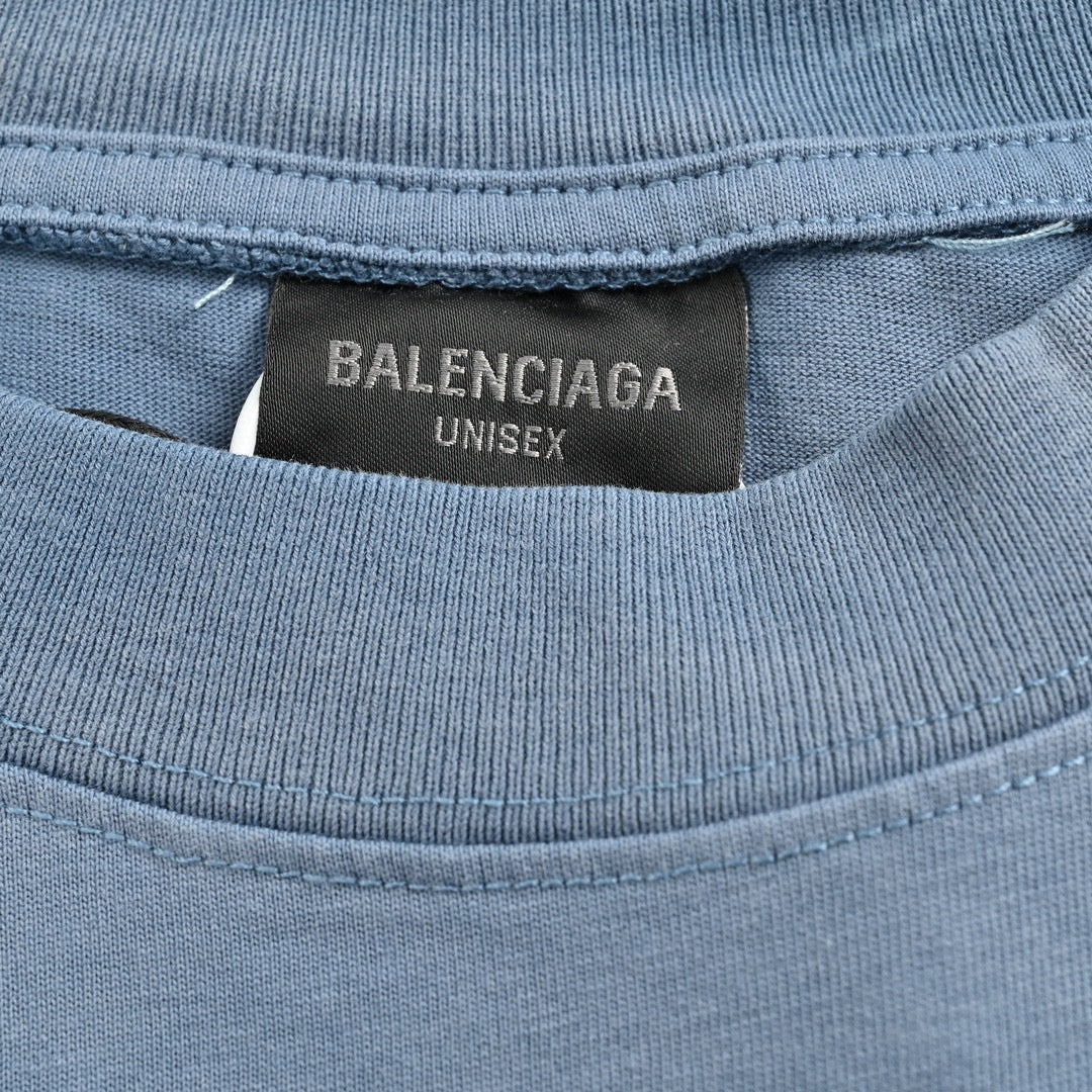 Balenciaga Flame Graphic T-Shirt (Blue) - Phantom Kicks