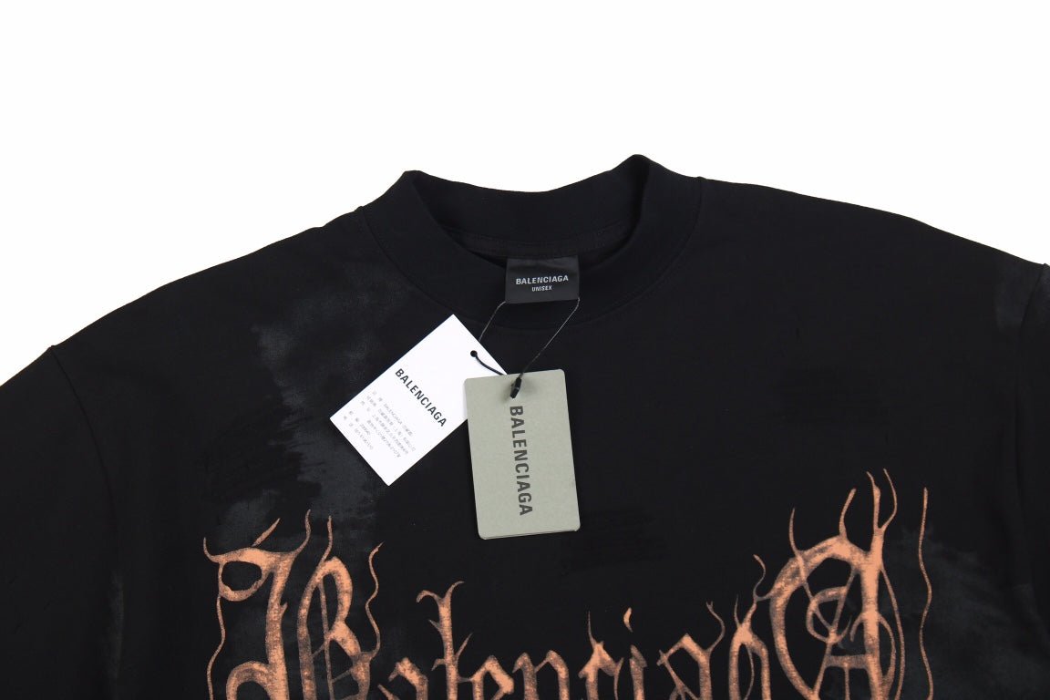 BALENCIAGA GOTHIC LOGO T-SHIRT BLACK - Phantom Kicks