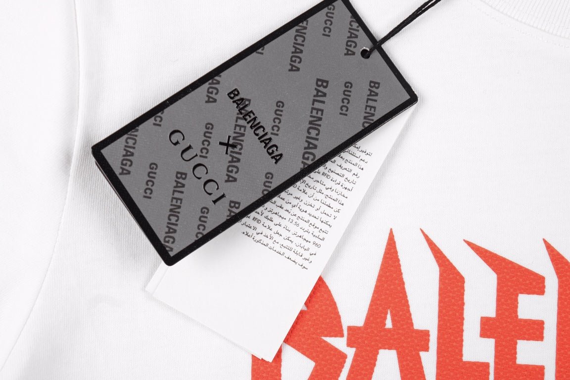 Balenciaga Gothic Logo T-Shirt - White - Phantom Kicks