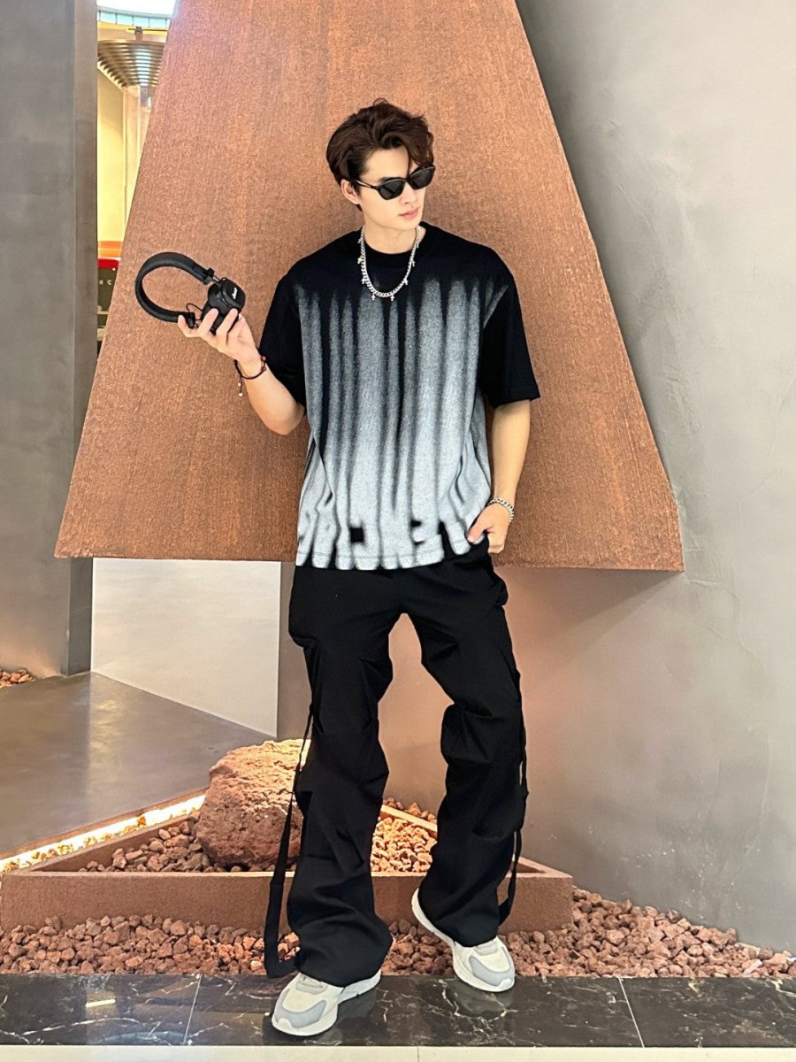 Balenciaga Gradient Stripe Black T-Shirt - Phantom Kicks