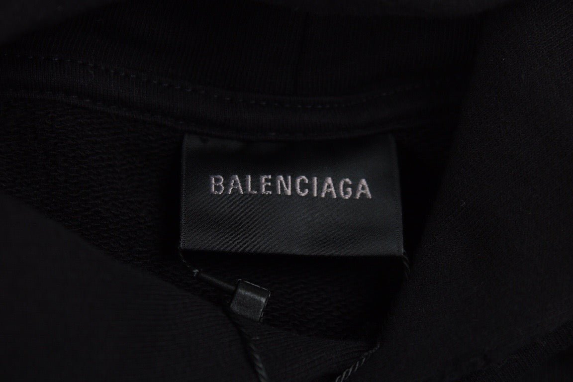 BALENCIAGA GRAFFITI LOGO HOODIE BLACK - Phantom Kicks