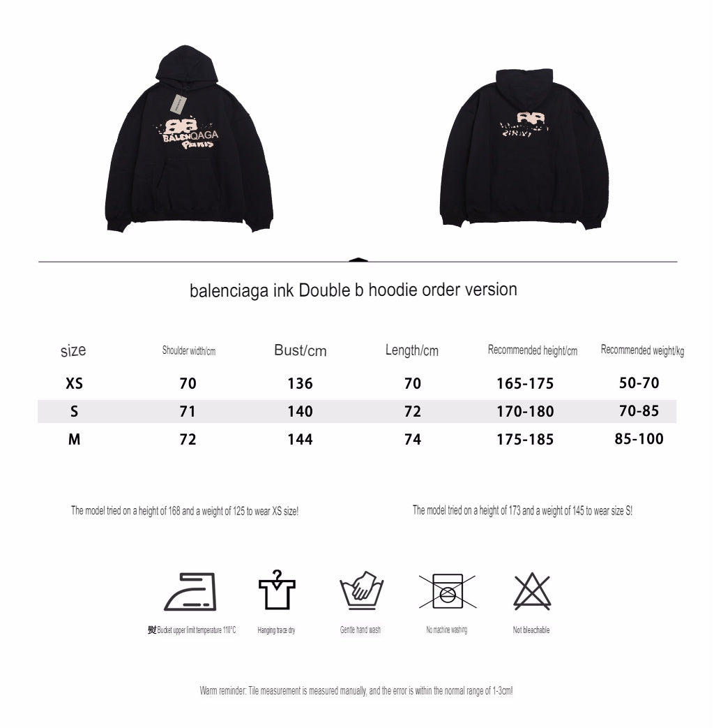 BALENCIAGA GRAFFITI LOGO HOODIE BLACK - Phantom Kicks