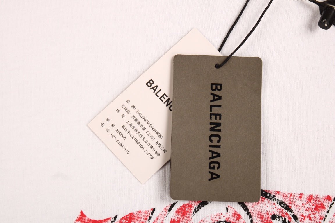 BALENCIAGA GRAFFITI LOGO T-SHIRT WHITE - Phantom Kicks