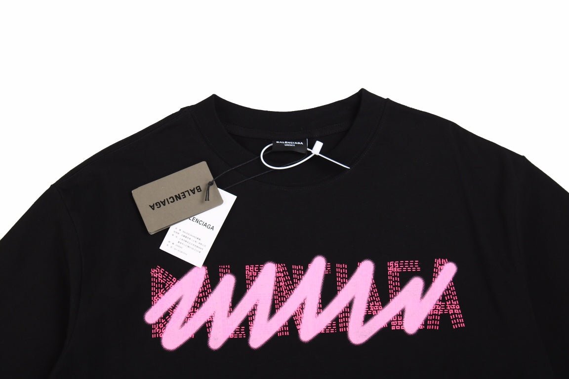 BALENCIAGA GRAFFITI LOGO T-SHIRT BLACK - Phantom Kicks