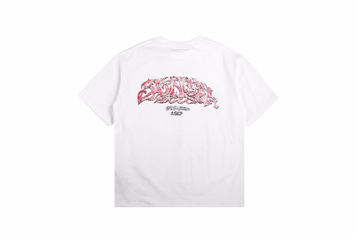 BALENCIAGA GRAFFITI LOGO T-SHIRT WHITE - Phantom Kicks