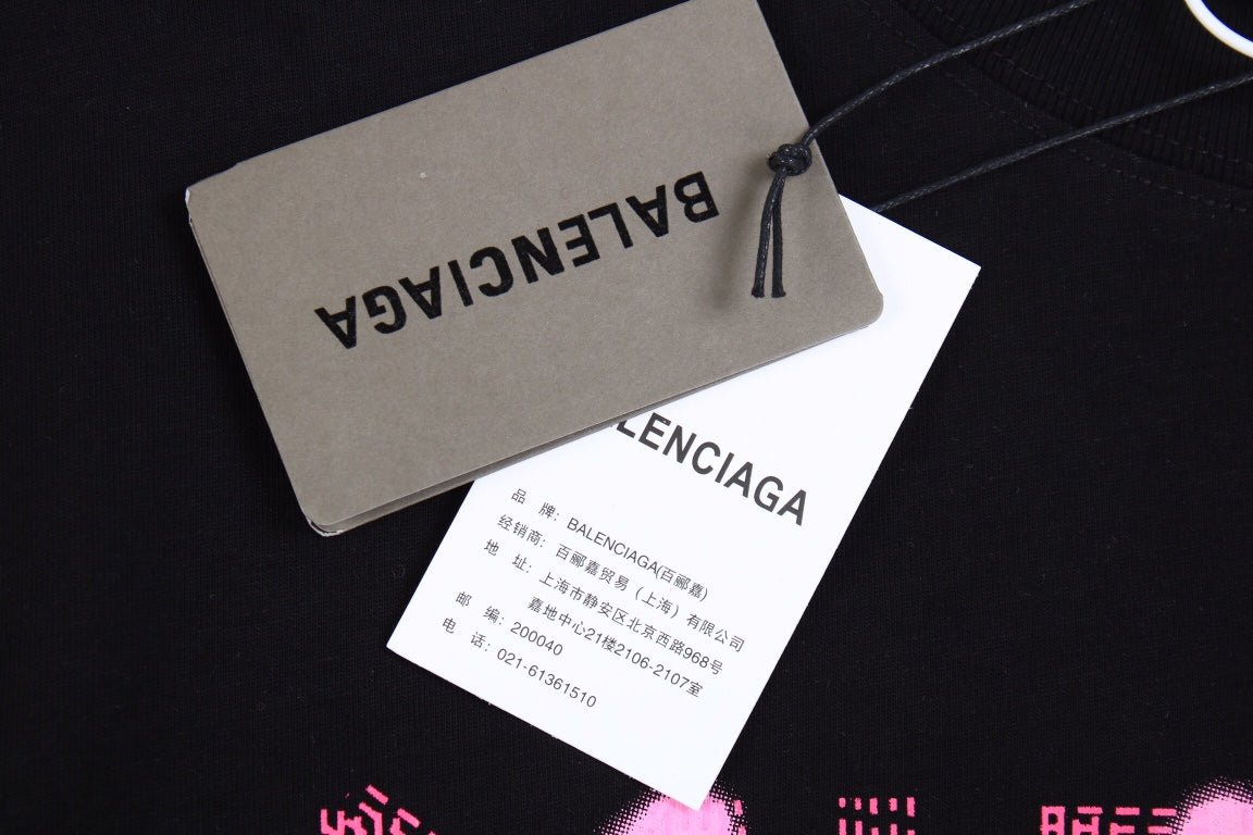 BALENCIAGA GRAFFITI LOGO T-SHIRT BLACK - Phantom Kicks