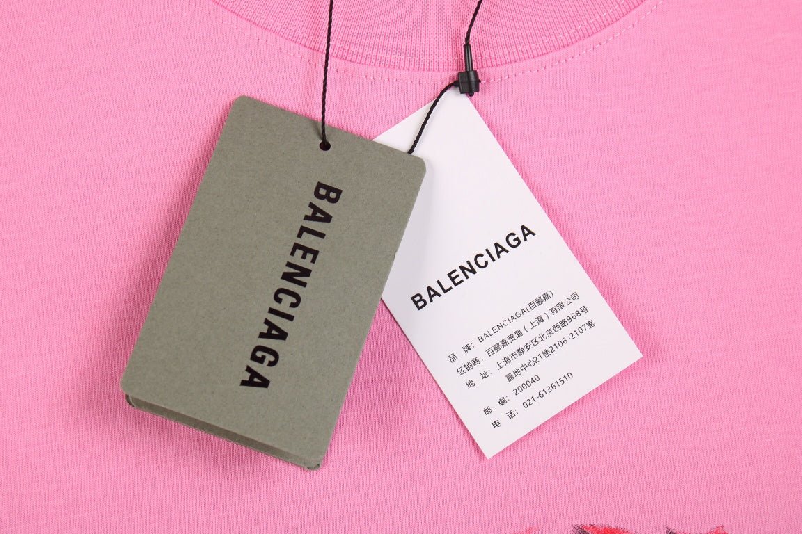 BALENCIAGA GRAFFITI T-SHIRT PINK - Phantom Kicks