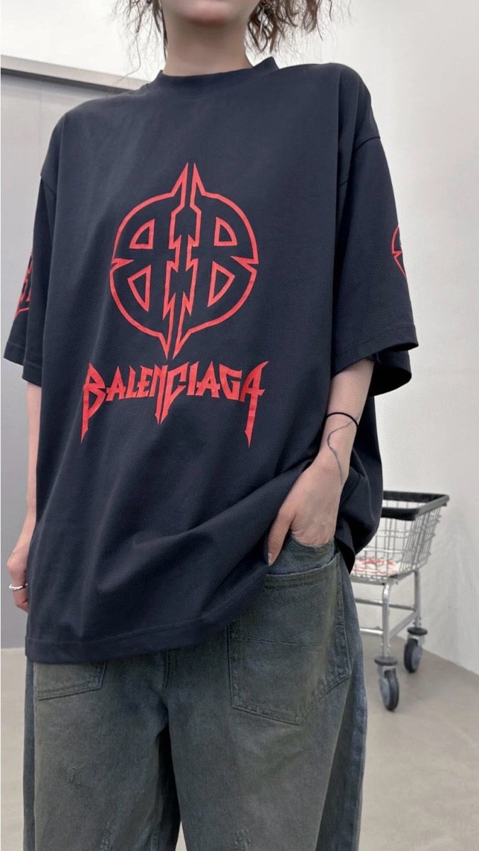 Balenciaga Graphic Logo T-Shirt (Black) - Phantom Kicks