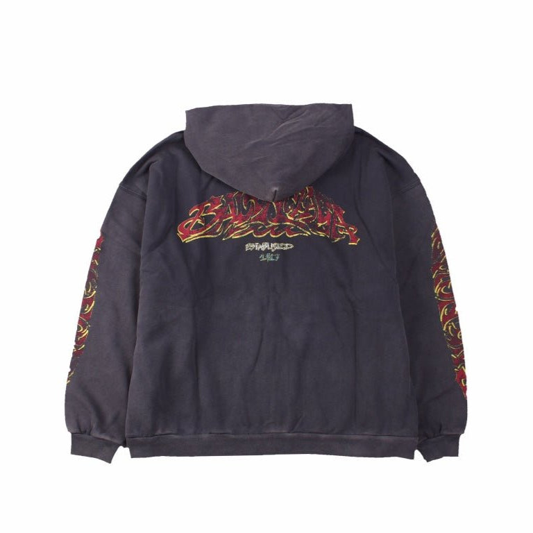 BALENCIAGA ZIP-UP HOODIE WASHED GREY - Phantom Kicks