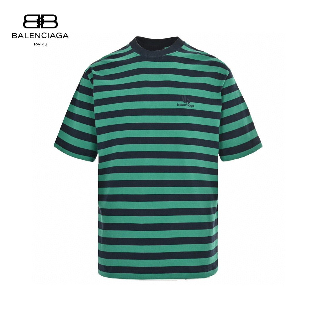 Balenciaga Green and Black Striped T-Shirt - Phantom Kicks
