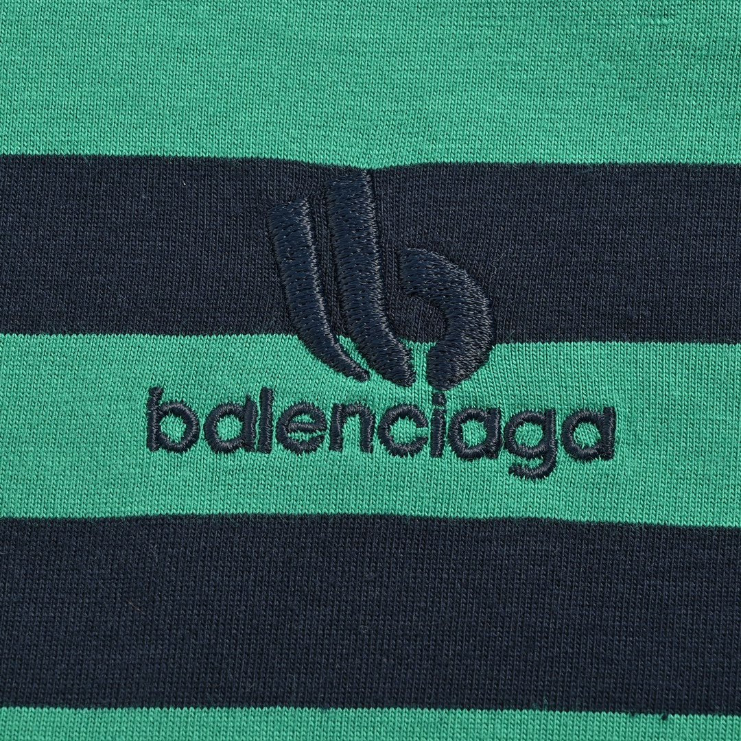 Balenciaga Green and Black Striped T-Shirt - Phantom Kicks