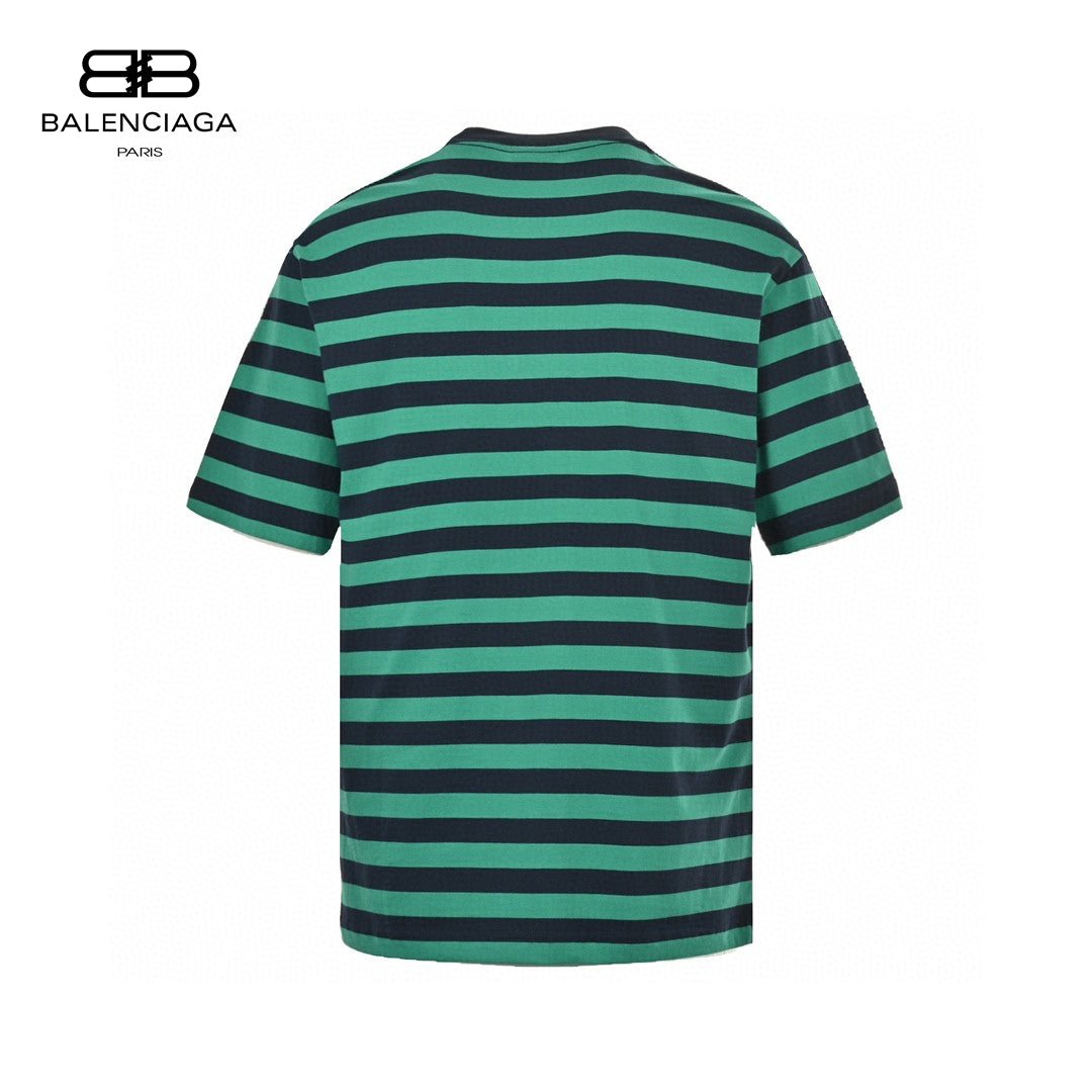 Balenciaga Green and Black Striped T-Shirt - Phantom Kicks