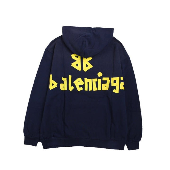 BALENCIAGA ALTERNATIVE LOGO HOODIE NAVY - Phantom Kicks