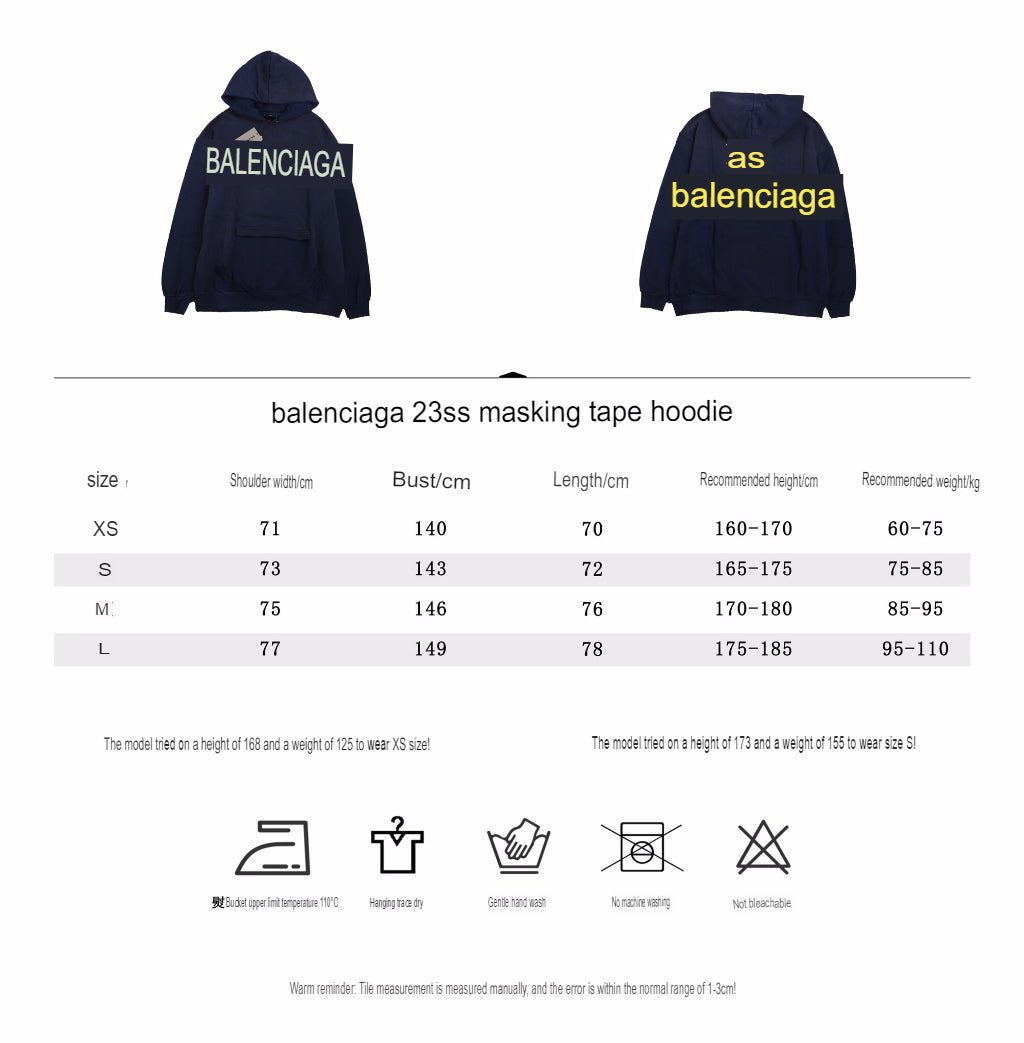 BALENCIAGA ALTERNATIVE LOGO HOODIE NAVY - Phantom Kicks