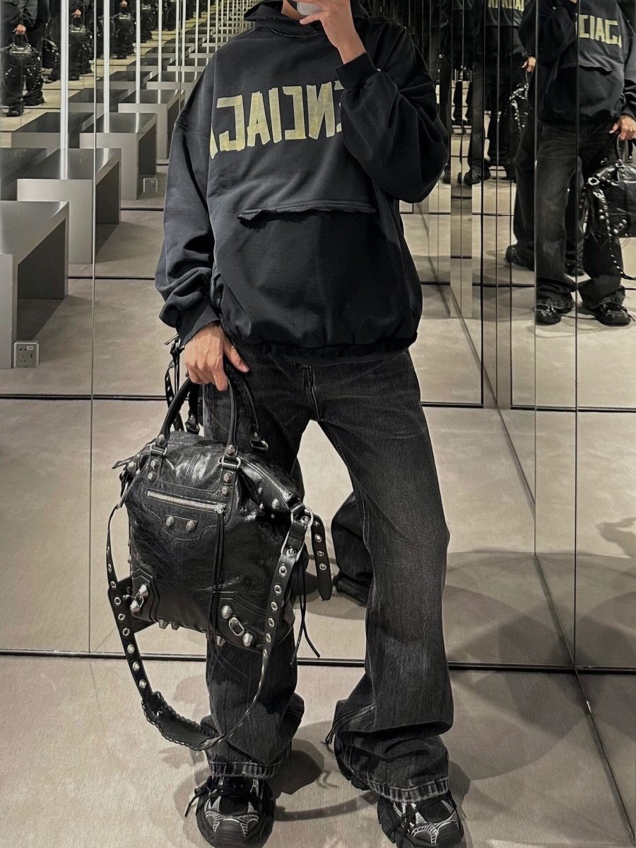 BALENCIAGA ALTERNATIVE LOGO HOODIE NAVY - Phantom Kicks