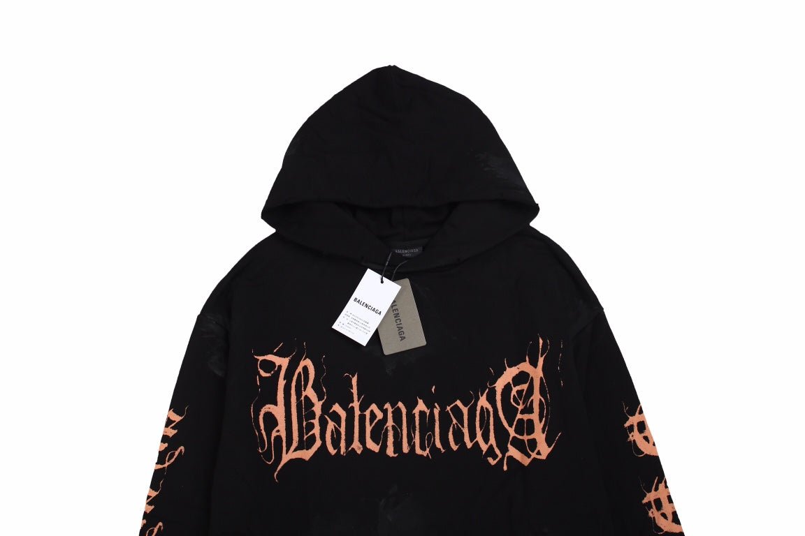 BALENCIAGA LOGO HOODIE BLACK - Phantom Kicks