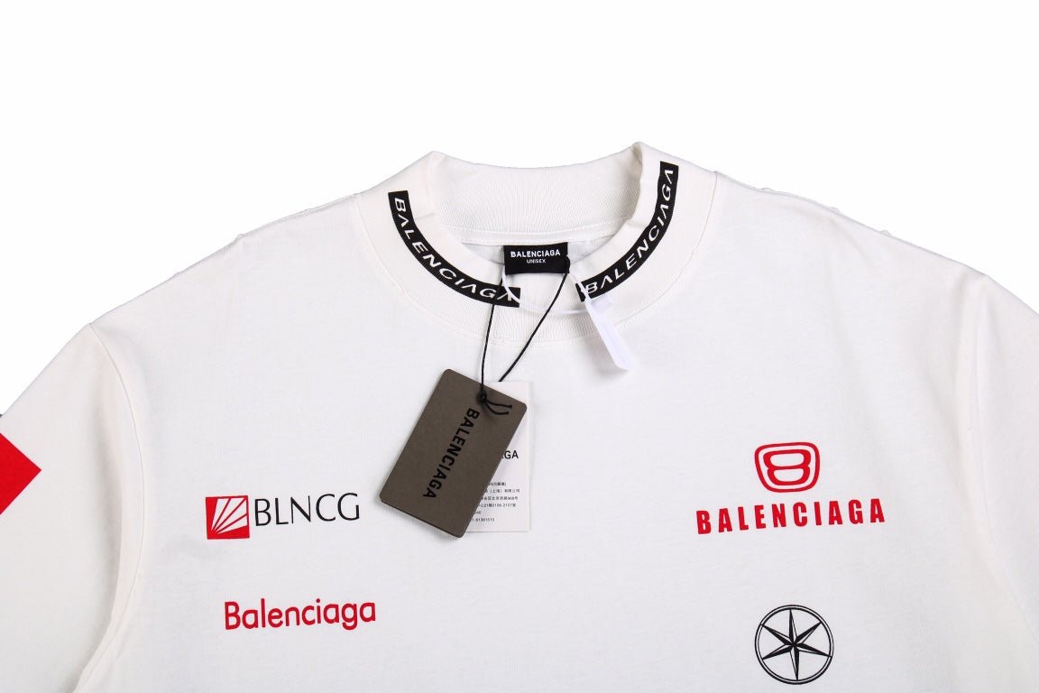 BALENCIAGA SPONSOR LOGO T-SHIRT WHITE - Phantom Kicks