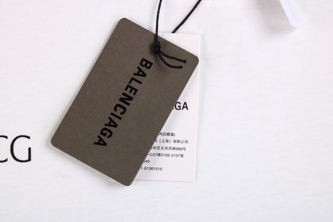 BALENCIAGA SPONSOR LOGO T-SHIRT WHITE - Phantom Kicks