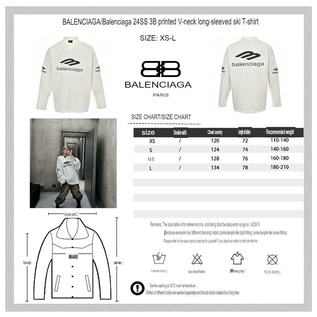 BALENCIAGA LONG SLEEVE LOGO SHIRT WHITE - Phantom Kicks