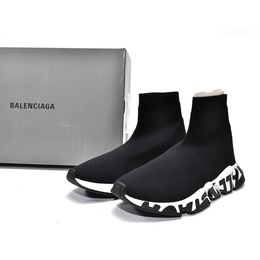 BALENCIAGA SPEED GRAFFITI TRAINER x BLACK WHITE - Phantom Kicks