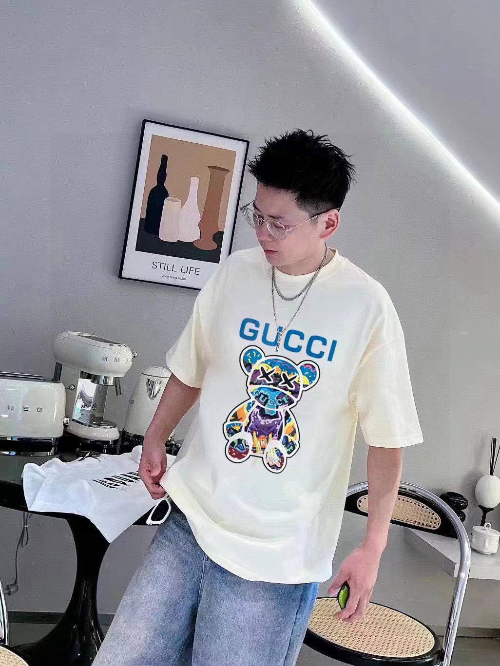 Gucci Cream T-Shirt with Bear Graphic - Phantom Kicks