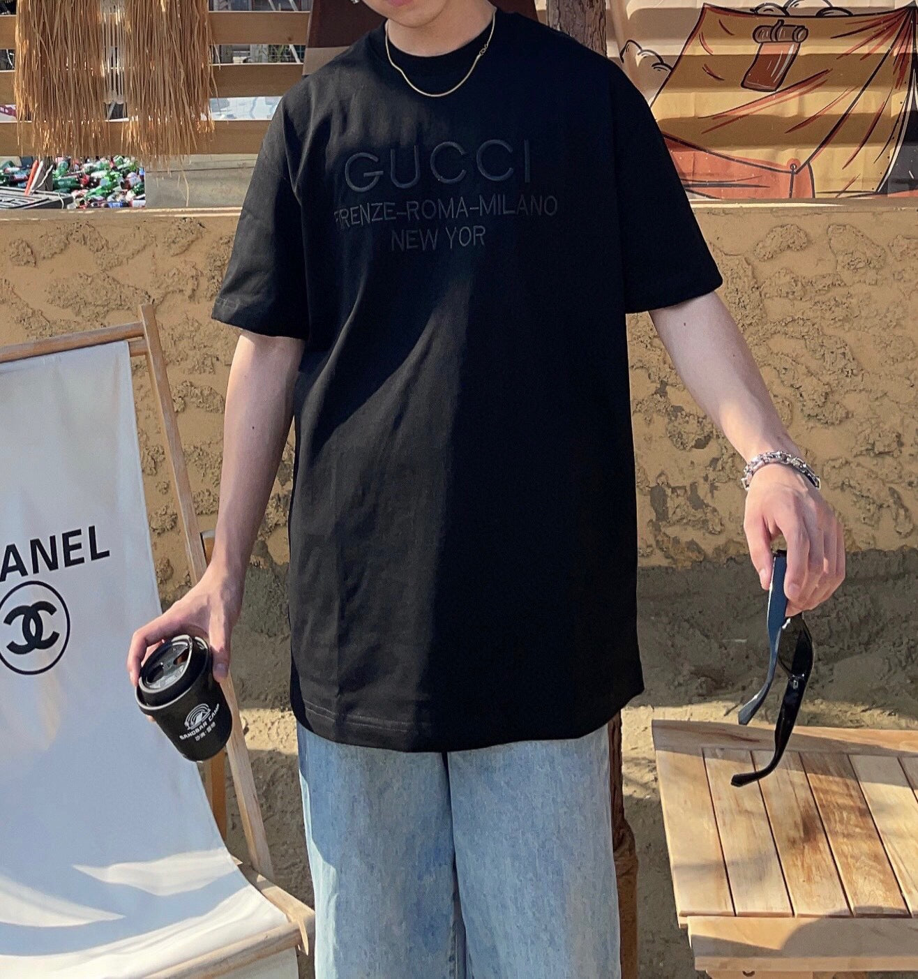 Gucci T-shirt with Embroidered Cities - Phantom Kicks