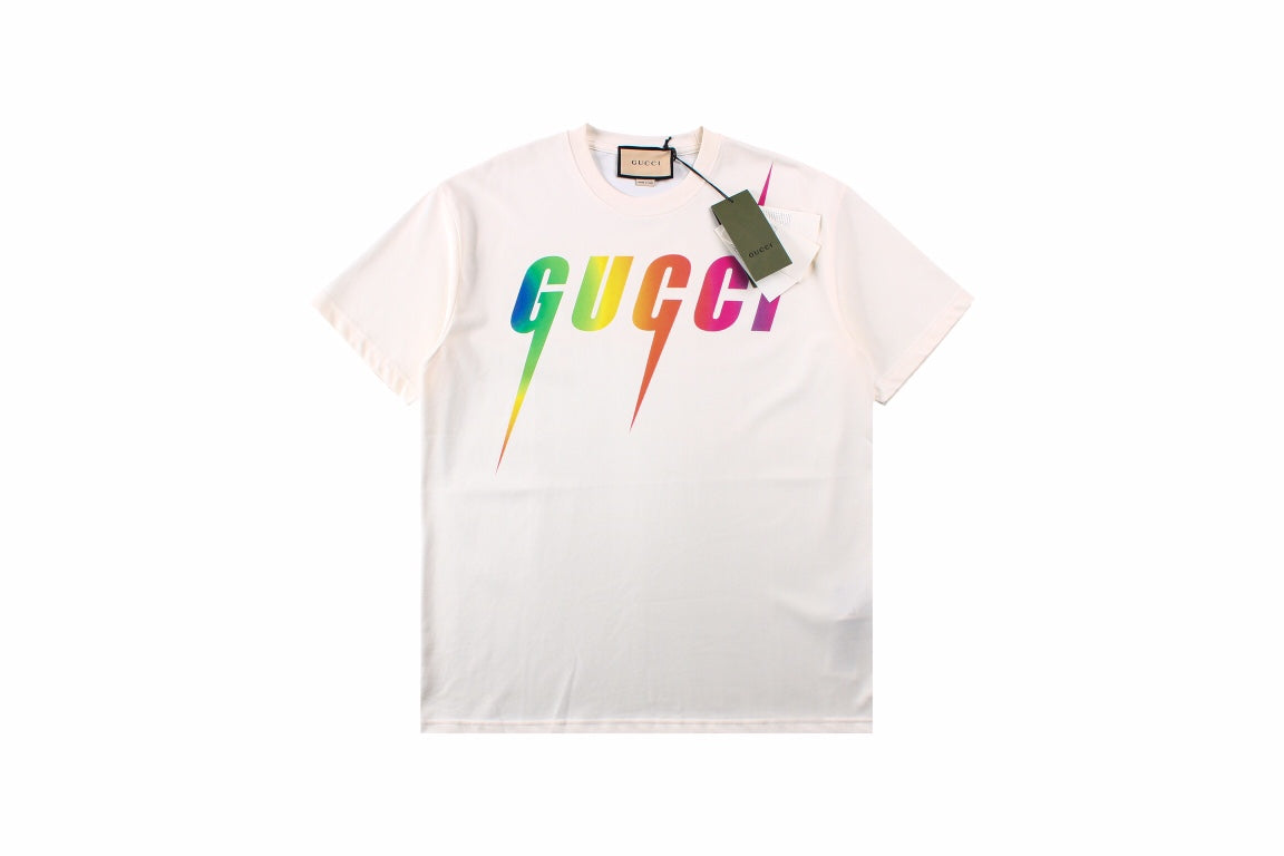 Gucci Rainbow Lightning T-Shirt (White) - Phantom Kicks