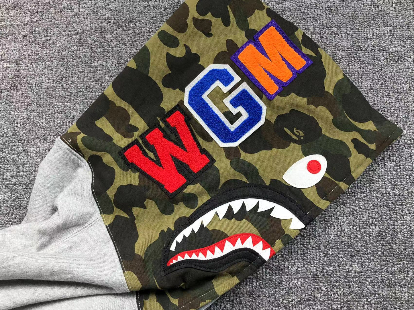 BAPE GREEN CAMO FULL ZIP HOODIE GREY - Phantom Kicks