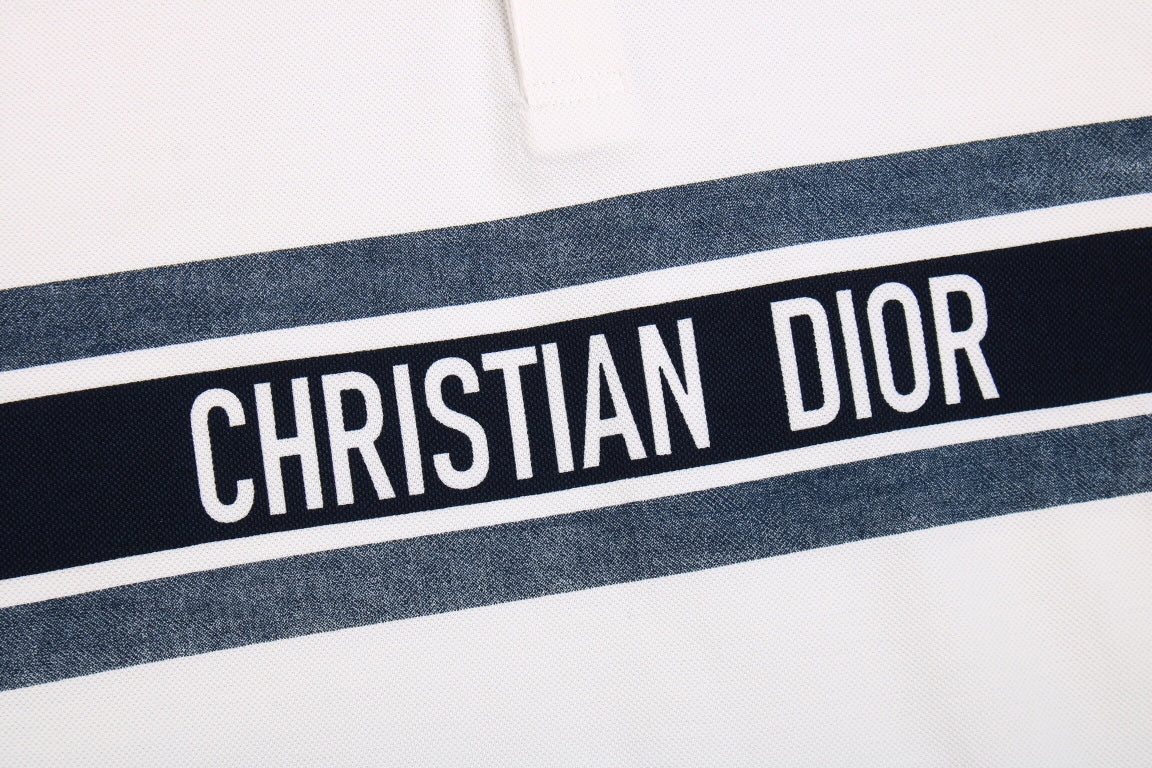 Christian Dior "Striped Logo" Polo Shirt - Phantom Kicks