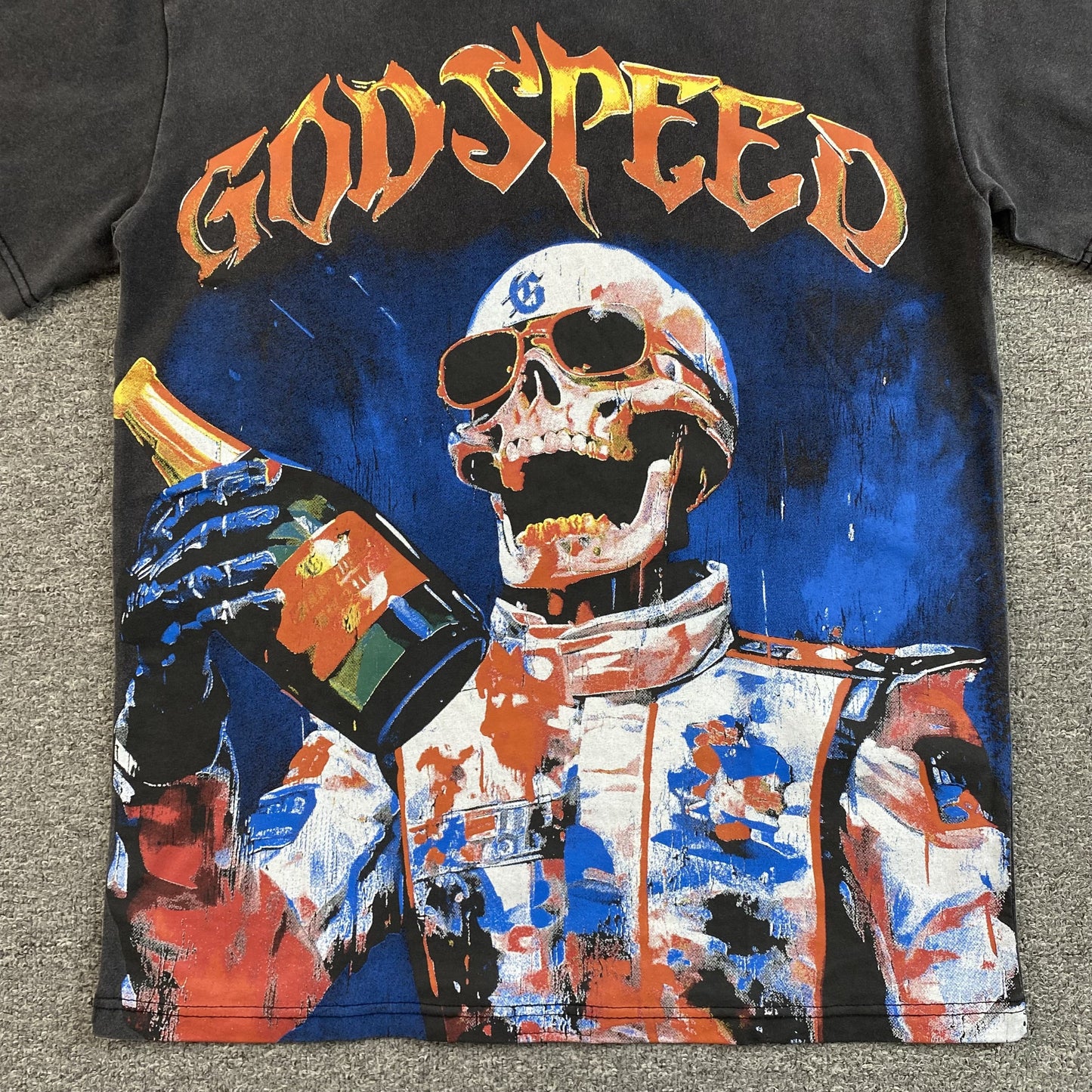 GODSPEED VICTORY TOAST T-SHIRT WASHED BLACK - Phantom Kicks
